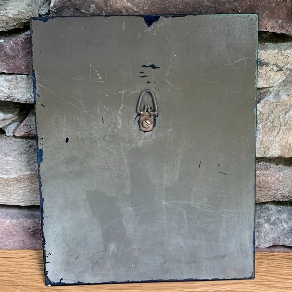 VTG Jesus Blue Mirror Art Deco 20s 30s Plaque Christian Religious Celluloid Art - Picture 5 of 8